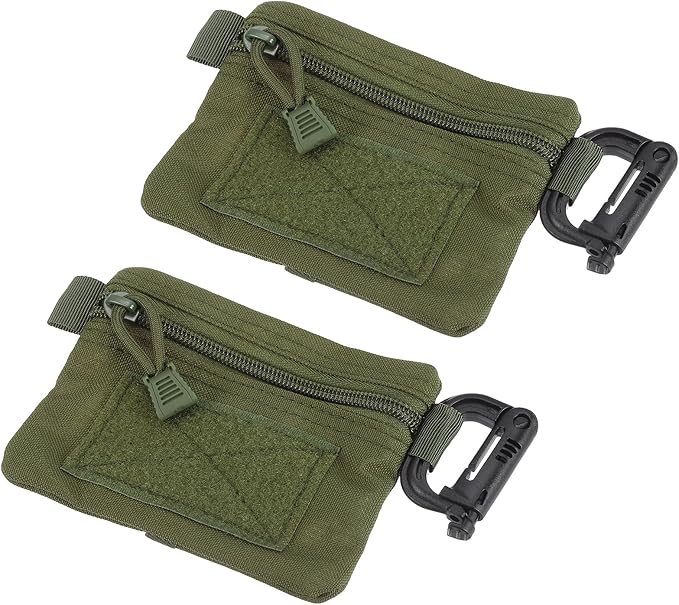 Small Admin Pouch, Nylon Zipper Pouch Storage Pocket with Hook and Loop Compact Camping Gear Organizer