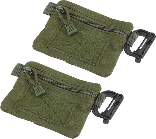Small Admin Pouch, Nylon Zipper Pouch Storage Pocket with Hook and Loop Compact Camping Gear Organizer