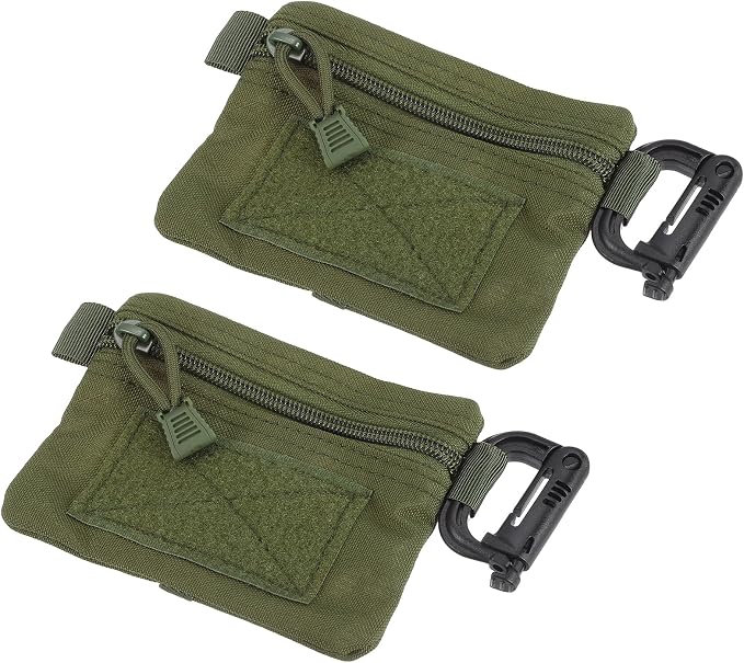 Small Admin Pouch, Nylon Zipper Pouch Storage Pocket with Hook and Loop Compact Camping Gear Organizer