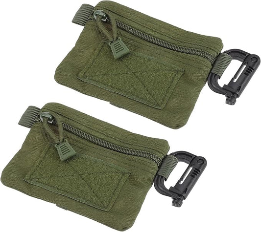 Small Admin Pouch, Nylon Zipper Pouch Storage Pocket with Hook and Loop Compact Camping Gear Organizer