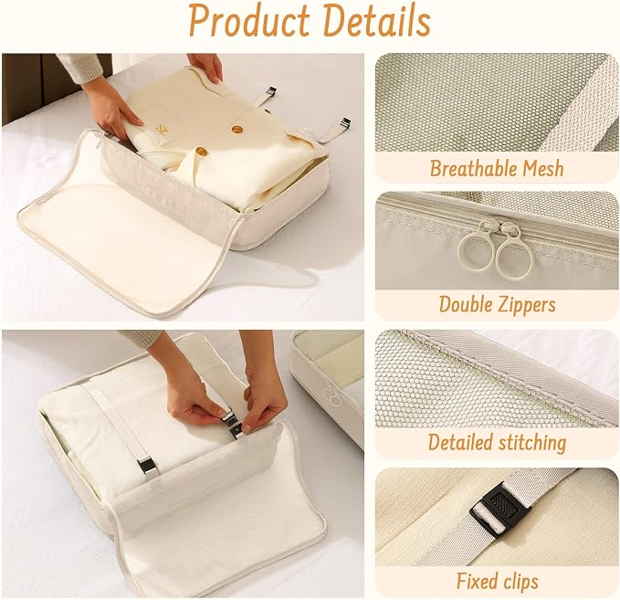 8 Set Packing Cubes for Travel Suitcase Organizer Bags Luggage Packing Cubes Set Travel Essentials Accessories Gifts for Women