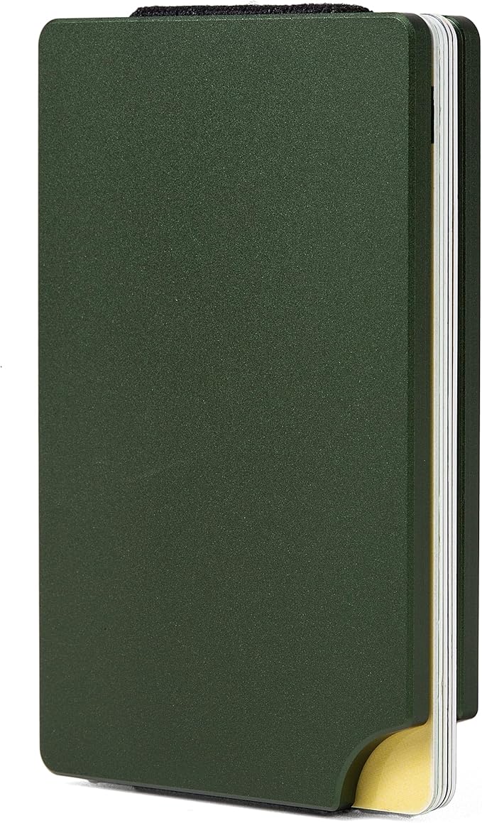 Slim Wallet for Men,RFID Blocking Minimalist Metal Wallet, Money Clip/Cash Holder, Front Pocket Aluminum Credit Card Holder, Ideal Gift for Men,Matt Green