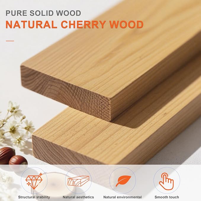 Elitzia Wood Cable Tidy Box Large Desk Cable Management Box Cord Wire Organiser for Hiding Messy Cables Wire Management Natural Cherry Wood Cables Storage Tidy Boxs for Home Salon SPA Office ETCHER01