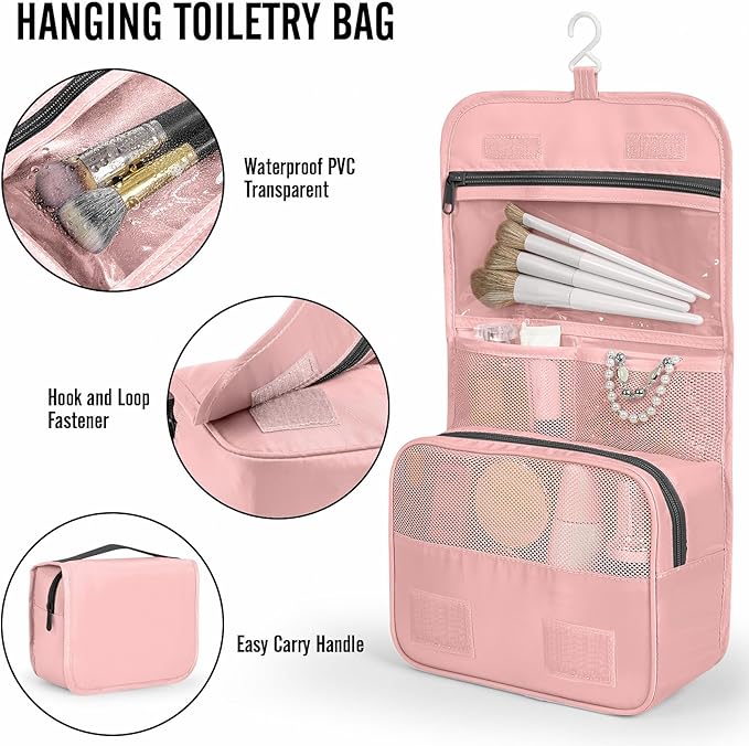 Veken 8 Set Packing Cubes for Travel Essentials, Suitcase Organizer Bags in 4 Sizes, Carry-On Luggage Accessories with Large Laundry & Hanging Toiletry Bag, Must-Have for Airplane, Road Trip & Camping