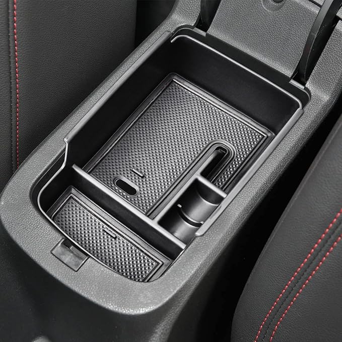 HGWEI 2Pcs Center Console Organizer Compatible with 2024 2025 2026 Chevy Trax Interior Accessories and Lower Middle Console Insert Tray Armrest Storage Box Compartment Divider, Black