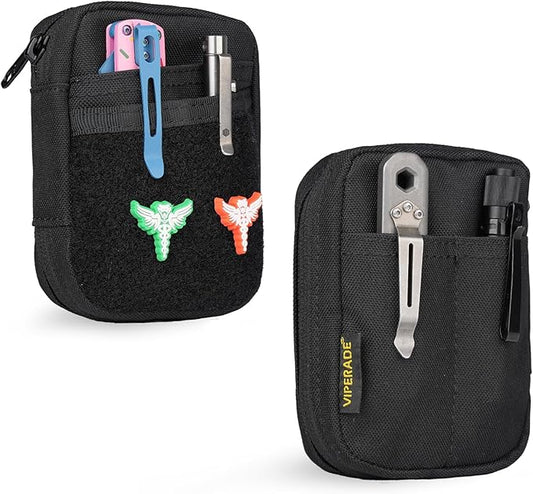 VIPERADE VE31 Small EDC Pouch, Men's Pocket Organizer, Small EDC Organizer Multitool Pouch for Camping/Hiking/Bushcraft (Black)