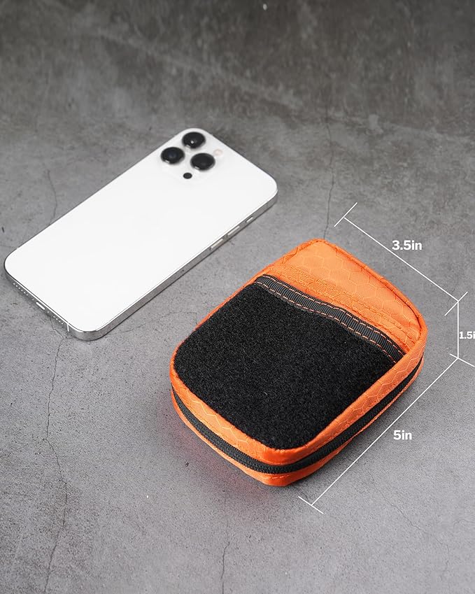 VIPERADE VE31 Small EDC Pouch, Men's Pocket Organizer, Small EDC Organizer Multitool Pouch for Camping/Hiking/Bushcraft (Orange)