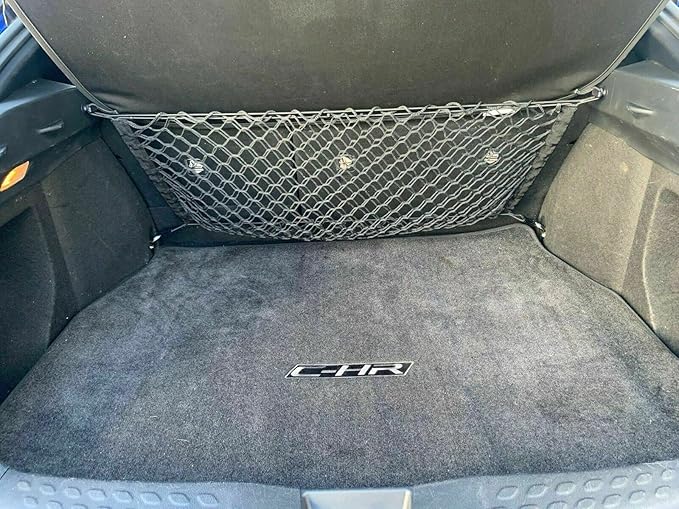 Rear Trunk Organizer Cargo Net for Toyota C-HR 2018-2022 – Envelope Style Cargo Net for SUV - Premium Mesh Elastic Car Trunk Organizer Vehicle Carrier Storage –Compatible with C-HR