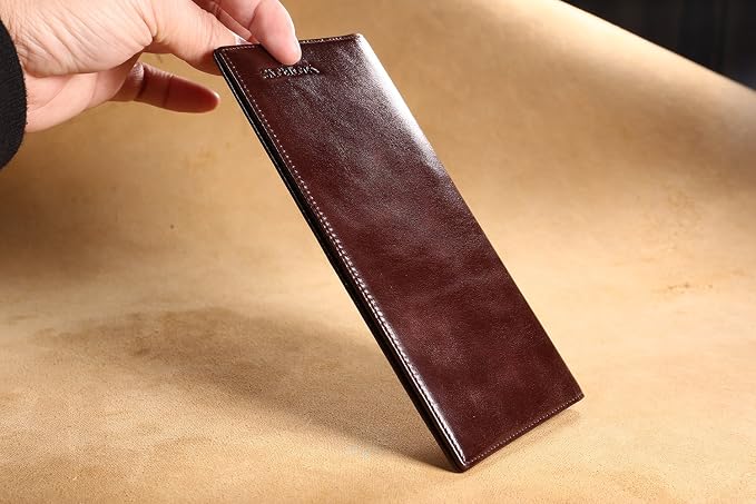 Genuine Italian Leather Handbag Organizer Card Case Long Bifold Wallet