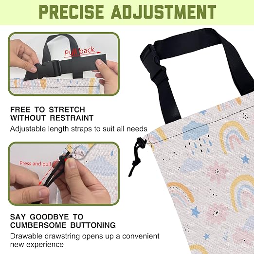 Car Trash Bag Abstract Rainbow Cloud Leak-Proof Waterproof Car Garbage Bag with Drawstring Foldable Canvas Trash Bin with Adjustable Buckle for Car Accessories, Travelling, Camping