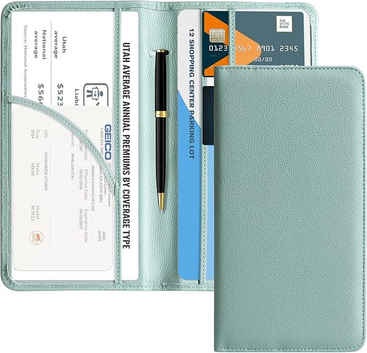 CoBak Car Registration and Insurance Holder - Vehicle Glove Box Car Organizer,Auto Truck Comparment Accessories Case with Magnetic Closure for Essential Document,Driver License,Cards
