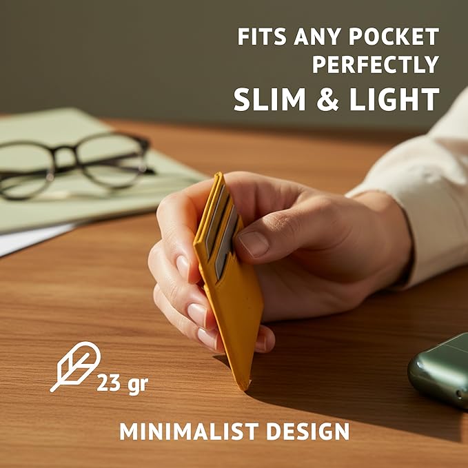 Vaultskin MOORGATE Slim Card Holder – Minimalist Leather Wallet with RFID Blocking, Front Pocket Credit Card Case for Men & Women