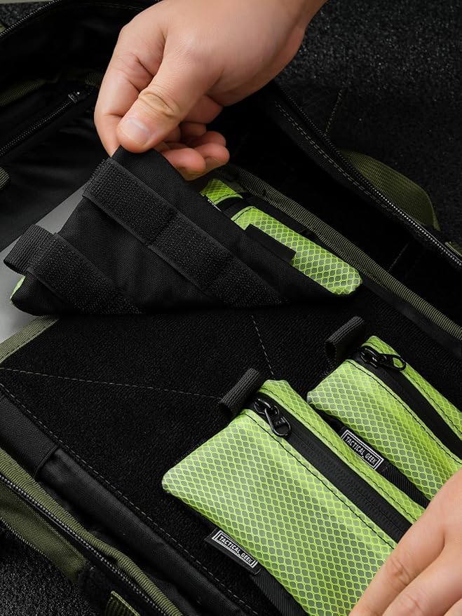 TACTICAL_GEEK Storage A5 EDC Storage Pouch Set, Multi-Purpose Molle EDC Gadget Pouch, Multi-Functional Utility Small Tool Pocket,Organiser Divider Small Pouch Organizer for Daily Carry (Lime Green)