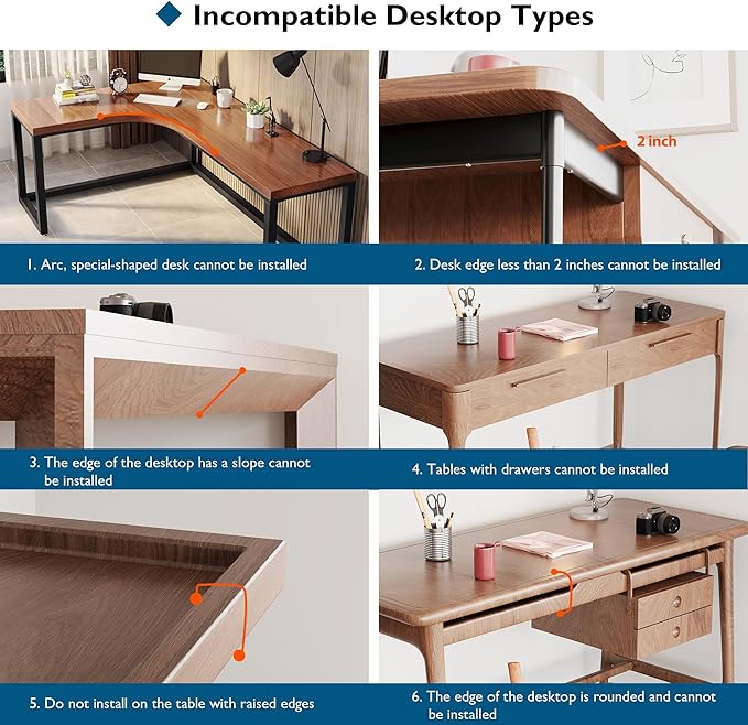 BONTEC Ergonomic Desk Extender Tray, 9.5"x9.1" Table Mount Arm Wrist Rest Shelf, 90° Foldable Elbow Support, Clamp on Computer Arm Rest for Desk, Office & Home Use, Durable & Easy to Install