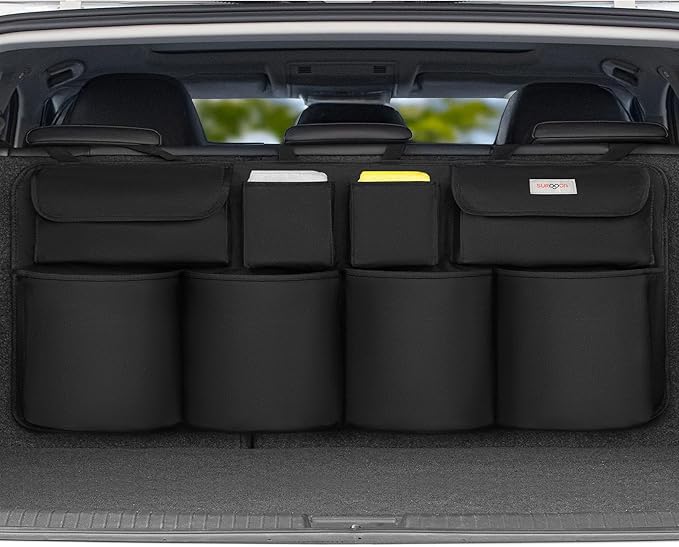 SURDOCA Car Trunk Organizer, LARGE CAPACITY(43 x 19 in) Car Storage Bag with 8 Pockets, 7X Upgraded Trunk Storage Organizer for Car, SUV, Truck, MPV