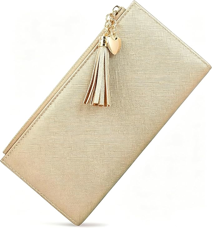 Valentoria Womens Wallet Cute Elegant Long Slim Card Holder Case Minimalist Coin Purse Thin Tassels Zip Clutch Wallets for Girls Ladies | Cute, Elegant, Long, Slim, Case, Minimalist