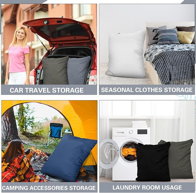 SATINIOR 5 Pcs Large Travel Laundry Bags with Handle Waterproof Washable Dirty Clothes Bags