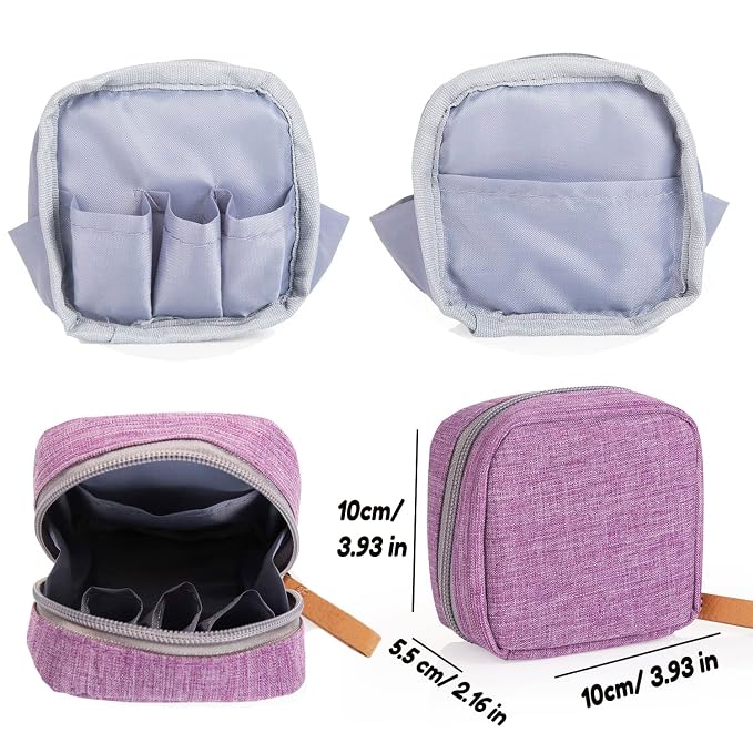 Hekyip Mini Cosmetic Bag, Travel Makeup Pouch, Portable Waterproof Cosmetic Pouch for Ladies Women, Mini (Mini Purple)