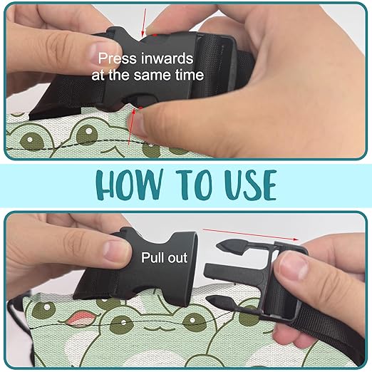 Car Garbage Bag Cute Frog Kiddie Hanging Canvas Car Trash Bag Waterproof Drawstring Car Back Seat Organizer for Car Back Front Seat Console with Adjustable Buckle