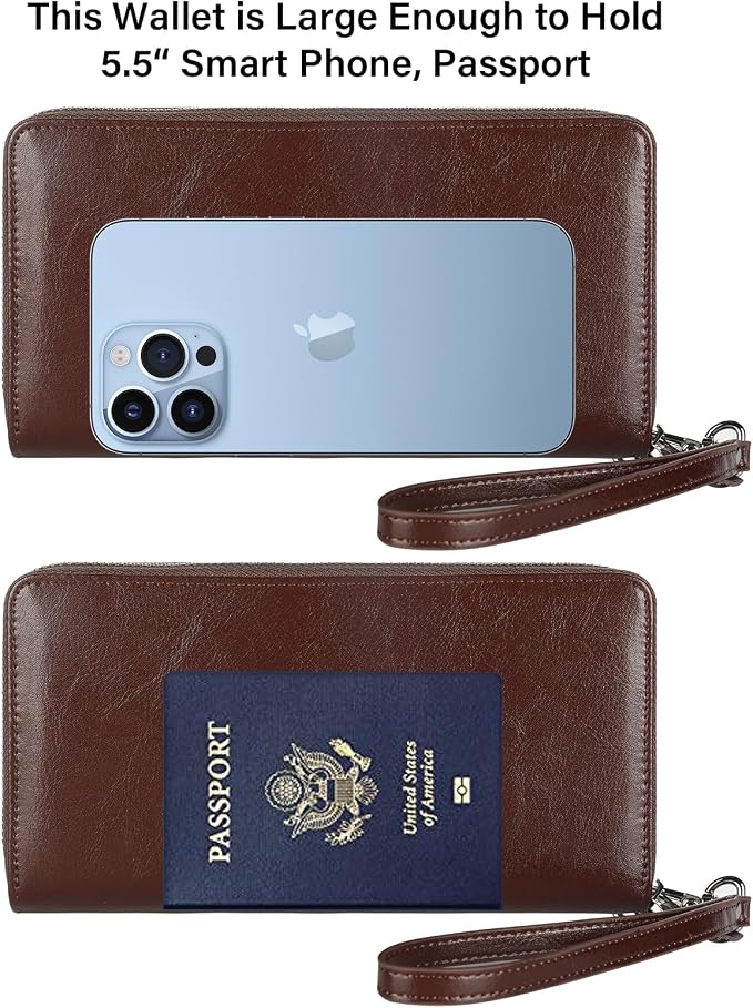 Lavemi Small Compact Women Wallet RFID Blocking Genuine Leather Bifold Purse with ID Windows