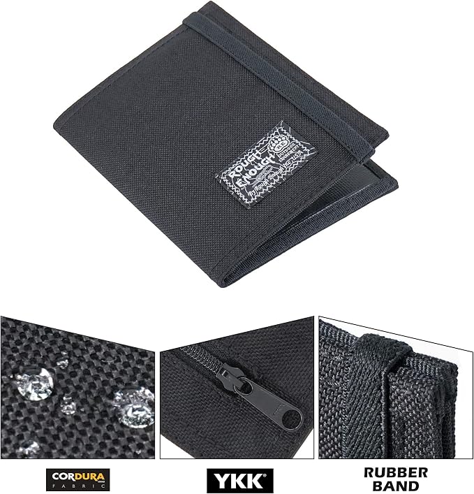 Rough Enough Passport Wallet, Holds 4 Passports, Cordura Black | For international travel, family.Slim design fits passport, Heavy-duty nylon fabric with ItYKK zipper, Compact lightweight