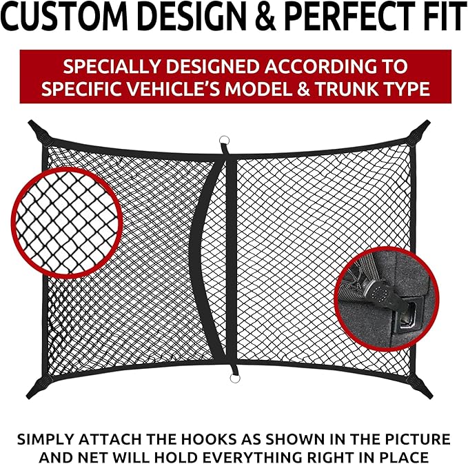 Floor Style Automotive Elastic Trunk Mesh Cargo Net for Porsche Macan 2015-2025 - Premium Trunk Organizers and Storage - Luggage Net for SUV