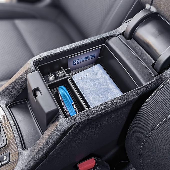 EDBETOS Acadia Center Console Organizer Compatible with 2017-2023 GMC Acadia Accessories SLE SLT AT4 Denali Armrest Box Insert Tray Secondary Storage Pallet ABS Plastic Material, Black