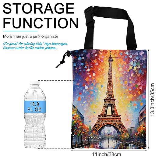 Car Trash Bag Hanging Eiffel Tower Paris Car Trash Can Waterproof Garbage Bag Hanging for Car Back Seat