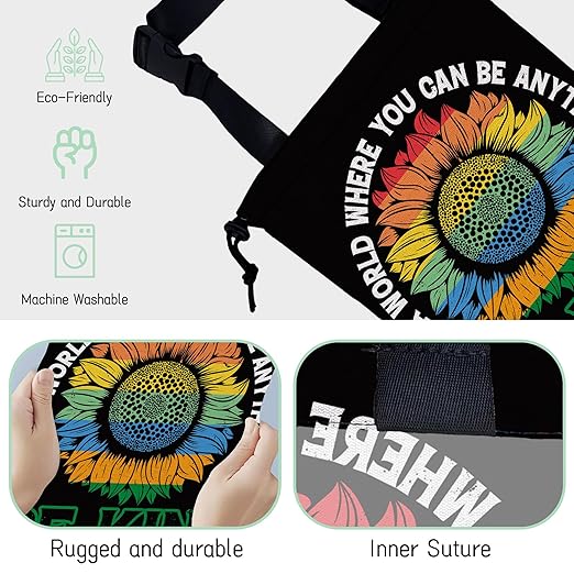 Peace Car Trash Bag,Be Kind Hanging Drawstring Car Garbage Bag,Waterproof Canvas Car Back Seat Organizer with Adjustable Buckle,for Vehicles,SUVs,Camping,Road Trips