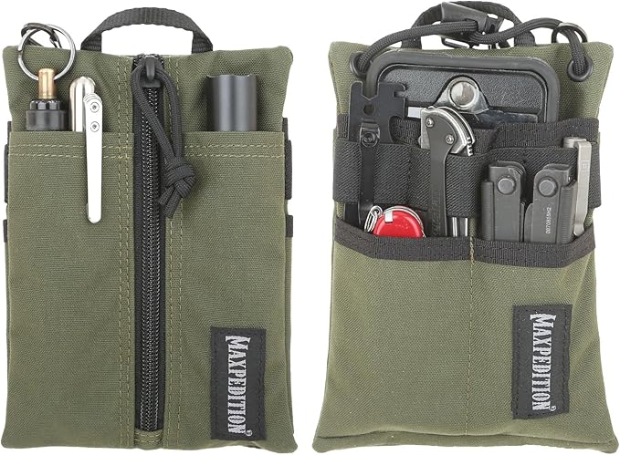 MAXPEDITION Platy Pocket Organizer, Durable EDC Tool Pouch for Men, Neck Wallet with Paracord Lanyard, Holds Flashlight, Multitool, Pen, Notebook