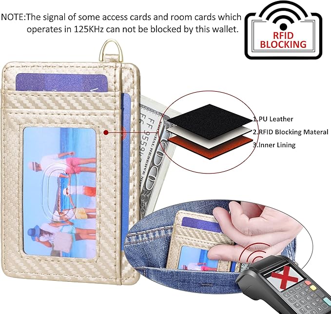 GEEAD Slim Minimalist Front Pocket RFID Blocking Card Holder Wallets for Men & Women