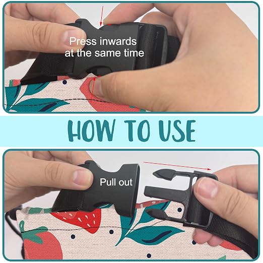 Car Garbage Bag Strawberry Berries and Leaves Hanging Canvas Car Trash Bag Waterproof Drawstring Car Back Seat Organizer for Car Back Front Seat Console with Adjustable Buckle