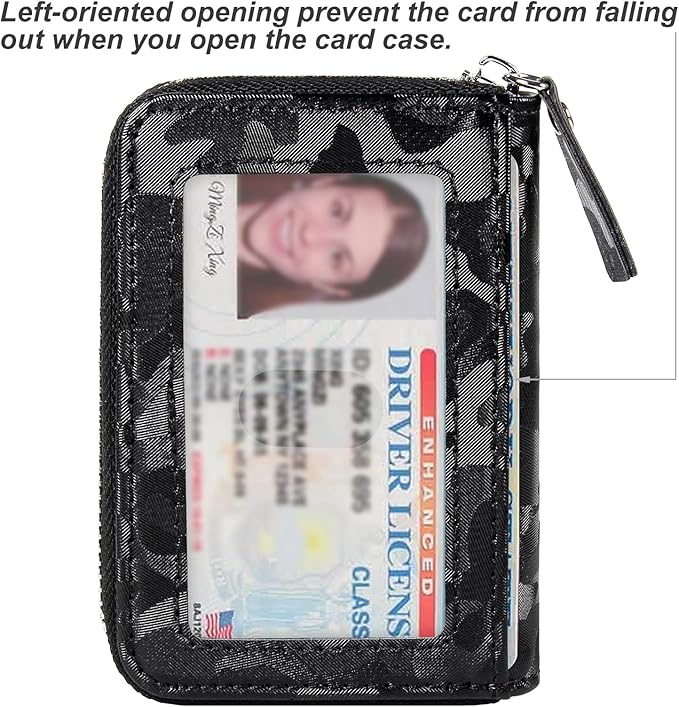 EcoVision Credit Card Holder RFID Card Case Wallet, Small Accordion Zipper Card Case Holder, Card Organizer Case for Women Men