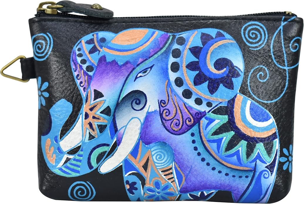 Anna by Anuschka Women's Hand Painted Leather Coin Pouch Purse