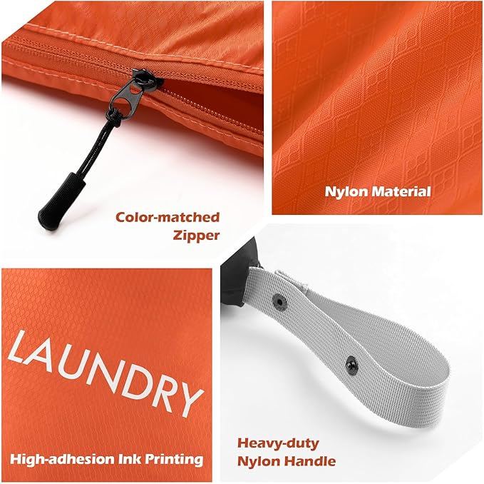 WiseBoy 2-Pack Travel Laundry Bags | Washable Wet Dry Bags for Gym | Odor-Resistant Dirty Clothes Organizer | Waterproof Swimsuit & Workout Gear Pouch with Heavy-Duty Zipper