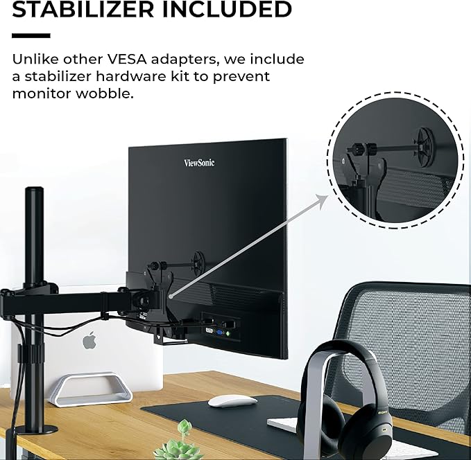 HumanCentric VESA Mount Adapter Compatible with Viewsonic Models VX2776-smhd, VX2476-smhd, VX2376-smhd, and VX2276-smhd, Does not Work with Monitor Models Ending in -2, 75x75 and 100x100 Patterns