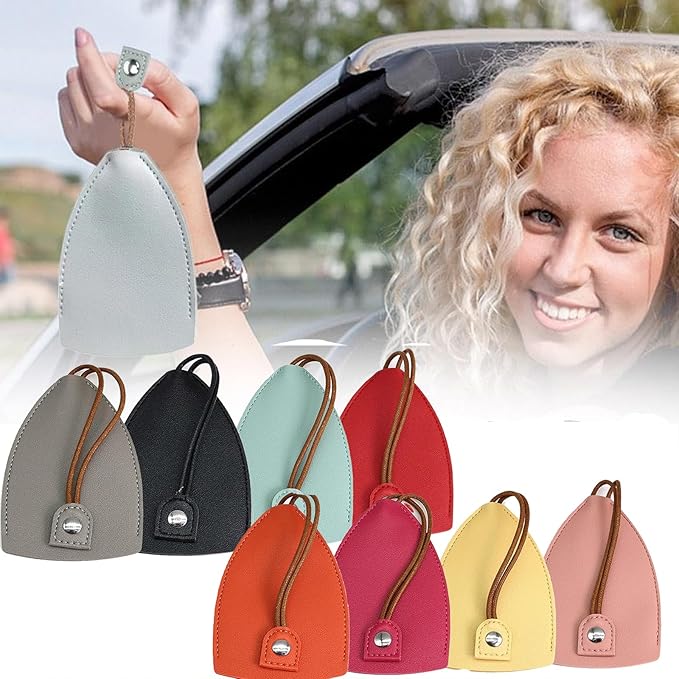 Car Key Case, 8Pcs Creative Pull-Out Key Case Cover, PU Leather Large-Capacity Car Key Protective Bag