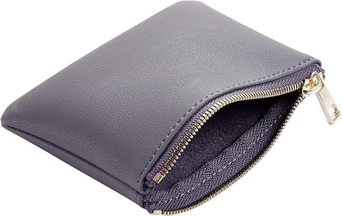 Chelmon Vegan Leather Coin Purse Pouch Change Purse With Zipper For Men Women