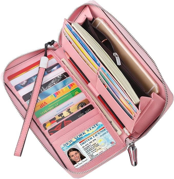 Lavemi Small Compact Women Wallet RFID Blocking Genuine Leather Bifold Purse with ID Windows