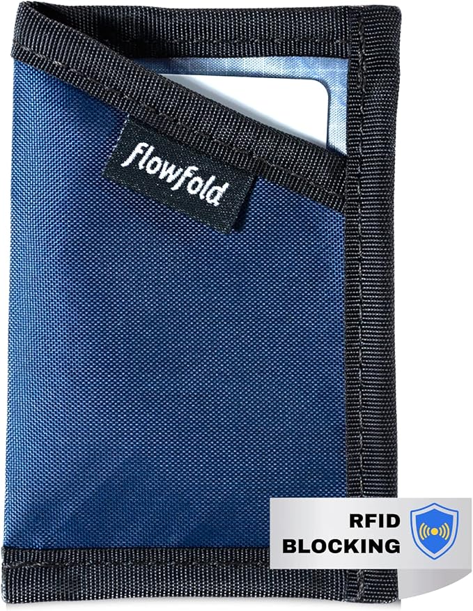 Flowfold RFID-Blocking Wallet Card Holder Wallet Recycled Material Minimalist Wallet - Durable Slim Front Pocket Wallets Made in USA