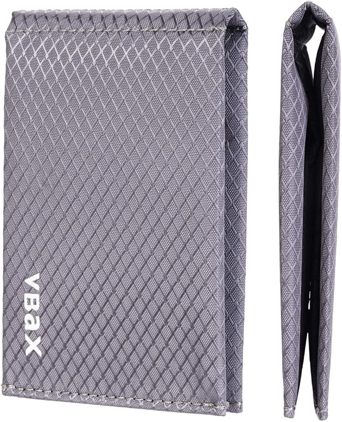 Minimalist RFID Blocking Slim Wallet for Men – Waterproof Microfiber Front Pocket Bifold Card Holder – Holds 10 Cards & Cash, Carbon Grey Edition