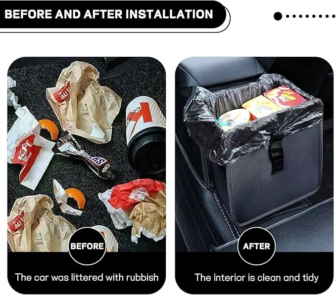 Foldable Car Trash Can, Waterproof Leakproof Hanging Auto Garbage Can, Multifunctional Large Capacity Vehicle Garbage Bag Storage Bag Organizer, Interior Car Accessories (Small)