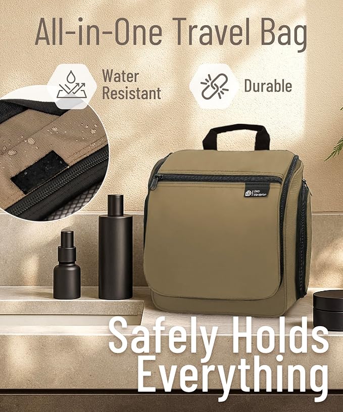 D&D Wanderlust D&D Hanging Travel Toiletry Bag for Men and Women – Cosmetics, Makeup and Toiletries Organizer Kit with 10 Compartments