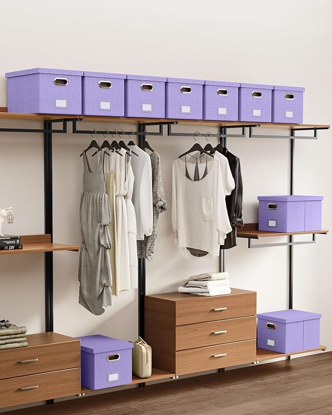 Oterri File Organizer, File Box, File Cabinet for Letter File Folder Storage, Hanging File Organizer for Office/Decor/Home,Document Organizer, 1 Pack, Lavender-Box Only