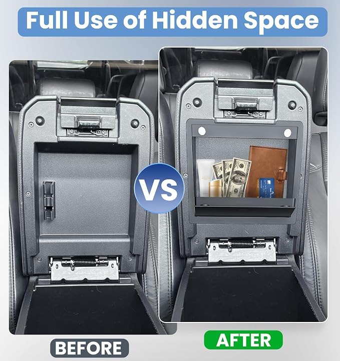 Sinvanho Center Console Organizer for 2024 2025 Toyota Tacoma (4th Gen), Magnetic Hidden Armrest Storage Box, Center Console Tray & Glove Box Organizer, Tacoma Interior Accessories Set 3PCS