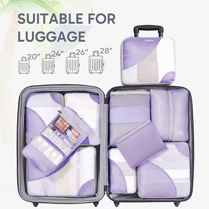 OlarHike 10 Set Packing Cubes for Travel, Gifts for Women Mom,Anti-Tearing Suitcase Organizer with Over 1000 pcs Mesh Holes,Vacation Essentials & Accessories for Cruise Ship