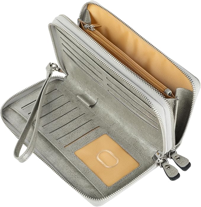 Lavemi Small Compact Women Wallet RFID Blocking Genuine Leather Bifold Purse with ID Windows