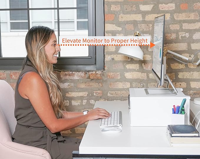 Victor Wood Monitor Riser, W1175 (Pure White)