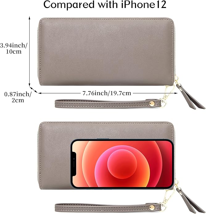 GEEAD Custom Design Wristlet Wallets for Women PU Leather RFID Blocking Wallet