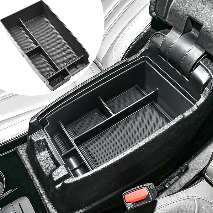 TACORBO Center Console Organizer Compatible with Ford Escape 2020-2025 2026 and 2021-2024 2025 2026 Bronco Sport Accessories, CX430 4-Door Insert Tray, Armrest Secondary Storage Box, Black Trim